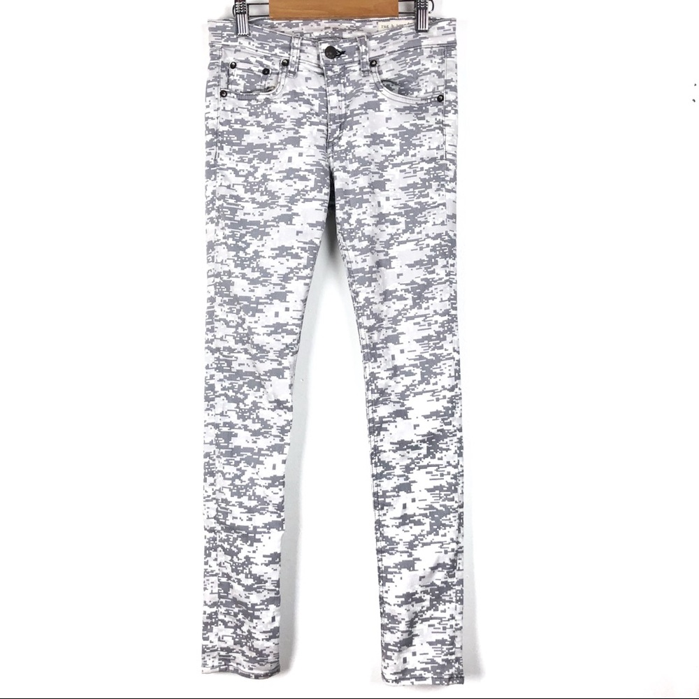 RAG & BONE skinny jeans 27 grey camo pixel print